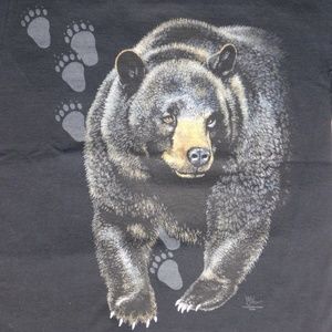 BEAR PRINTED TSHIRT 100% COTTON BLACK (M) WOMEN